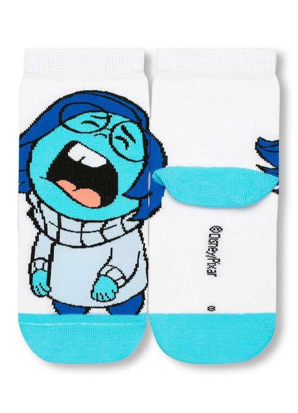 Disney - Meia Infantil Cano Médio Divertidamente 2403-002 1150-Branco 3