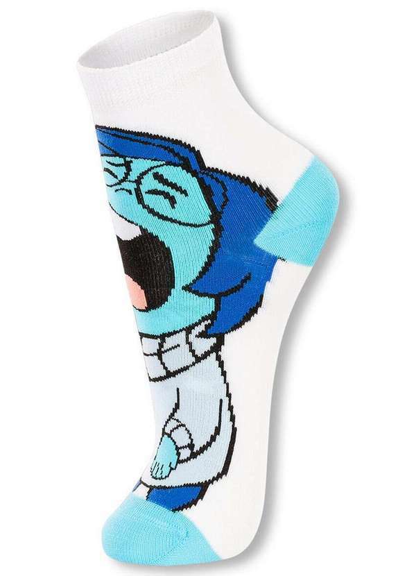 Disney - Meia Infantil Cano Médio Divertidamente 2403-002 1150-Branco 4