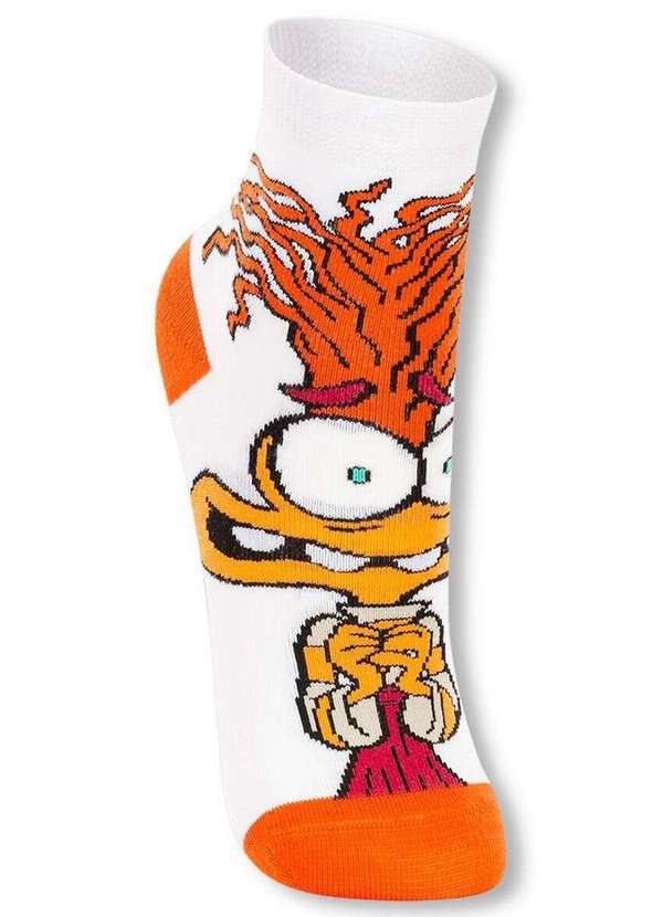 Disney - Meia Infantil Cano Médio Divertidamente 2403-002 1160-Branco 2