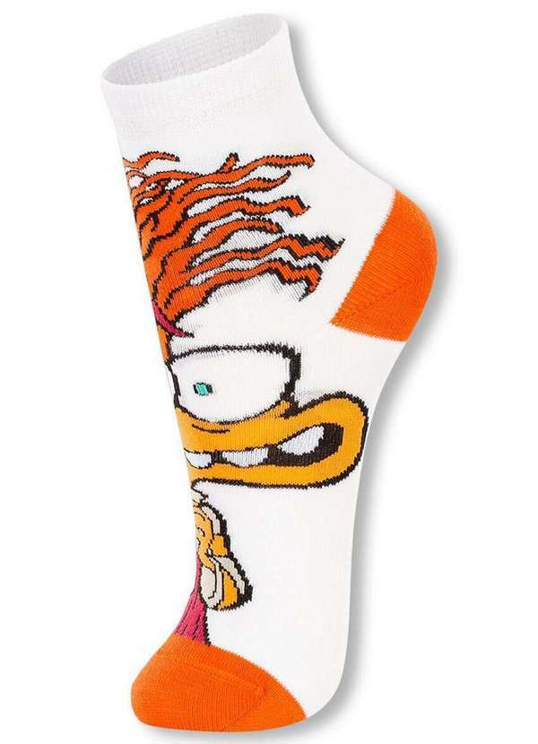 Disney - Meia Infantil Cano Médio Divertidamente 2403-002 1160-Branco 4