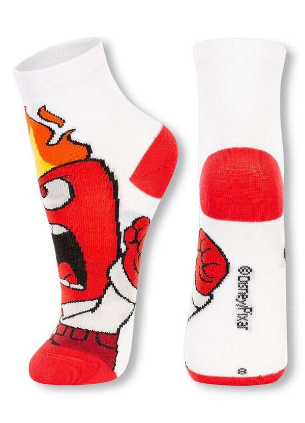 Disney - Meia Infantil Cano Médio Divertidamente 2403-002 1170-Branco