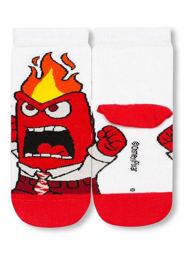 Disney - Meia Infantil Cano Médio Divertidamente 2403-002 1170-Branco 3