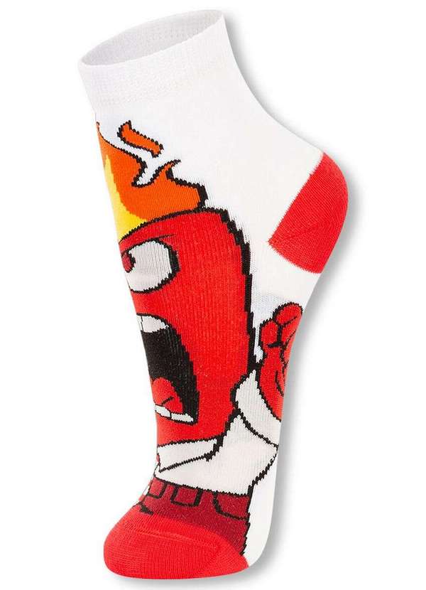 Disney - Meia Infantil Cano Médio Divertidamente 2403-002 1170-Branco 4