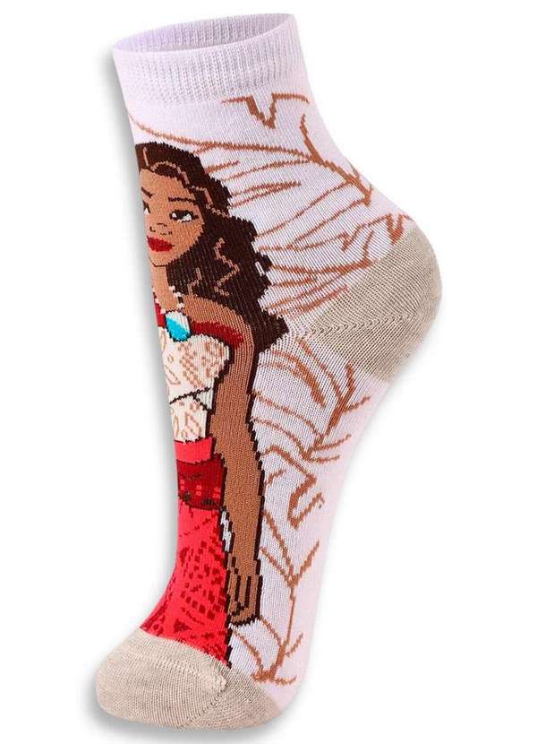 Disney - Meia Infantil Cano Médio Moana 2 Lupo 2256-001 1120-Branco