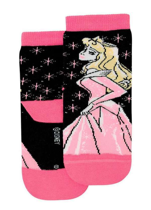 Disney - Meia Infantil Cano Médio Princesas Lupo 2300-270 9990-Preto