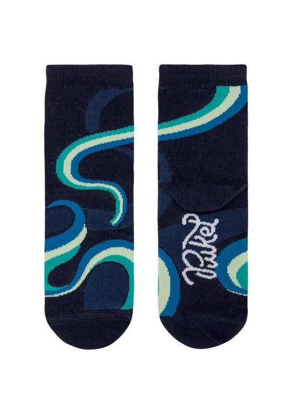 Puket - Meia Infantil Cano Médio Puket 8200 3721-390-Azul-Marinho