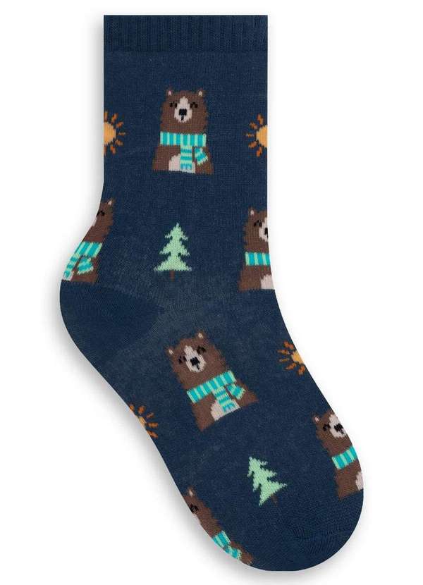 Selene - Meia Infantil Cano Médio Selene 2000-001 506-Azul-Petróleo