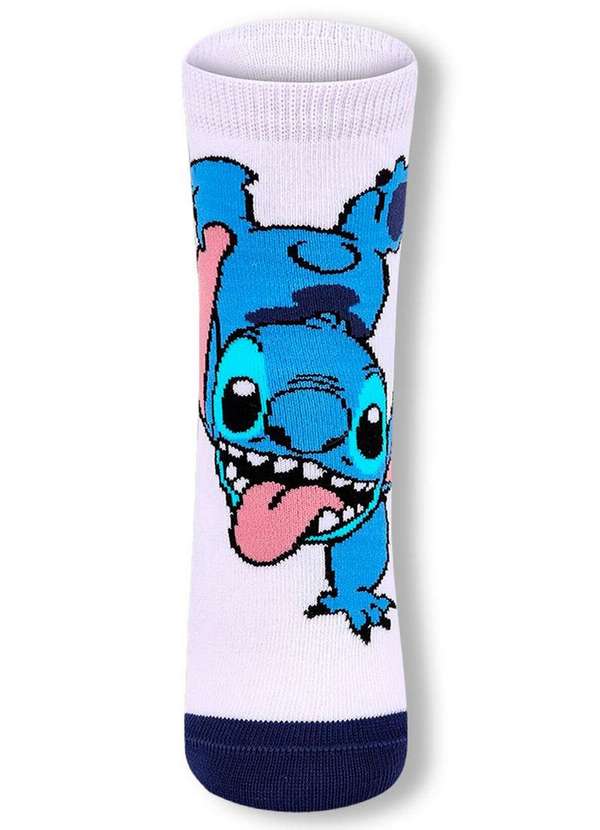 Disney - Meia Infantil Cano Médio Stitch Lupo 2402-004 1120-Branca 2