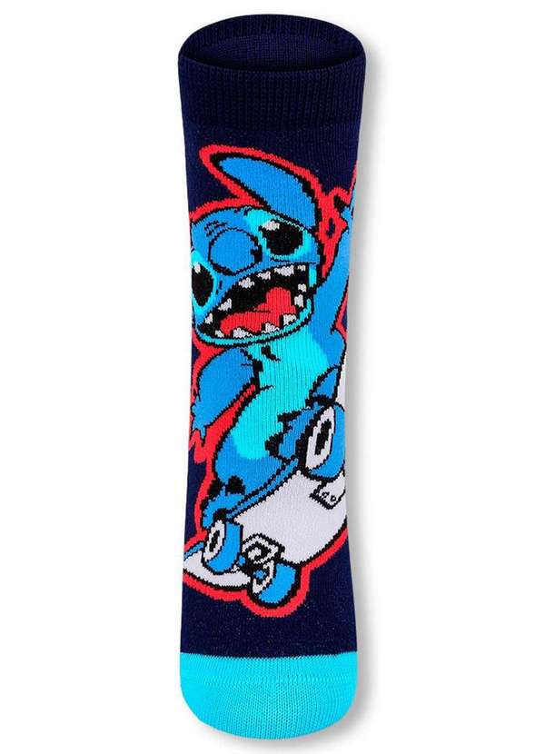 Disney - Meia Infantil Cano Médio Stitch Lupo 2402-004 2690-Marinho 2