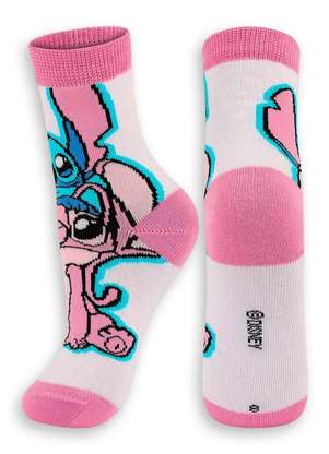 Disney - Meia Infantil Cano Médio Stitch Lupo 2402-006 - DISNEY