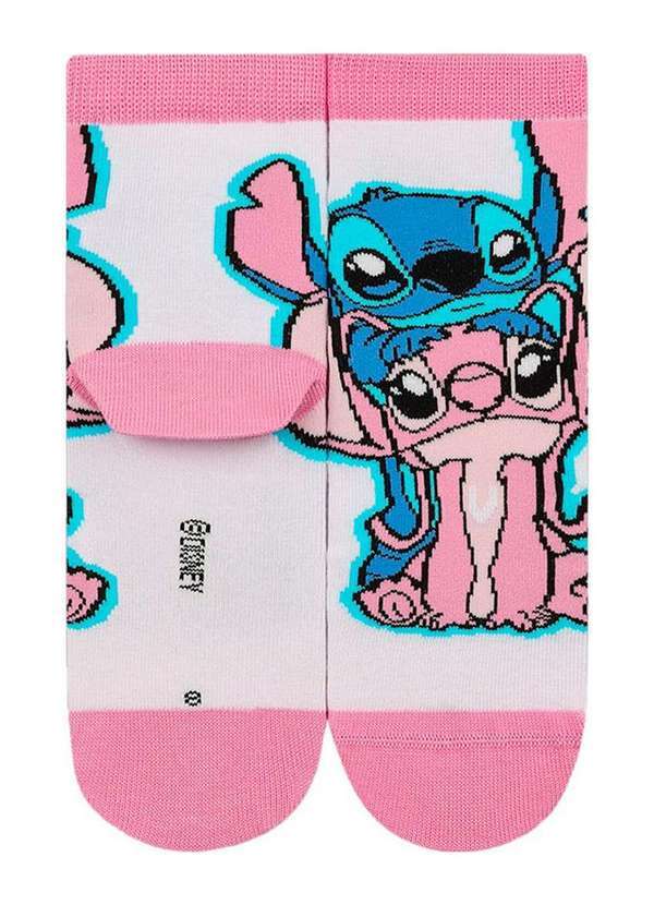 Disney - Meia Infantil Cano Médio Stitch Lupo 2402-006 1120-Branca 2