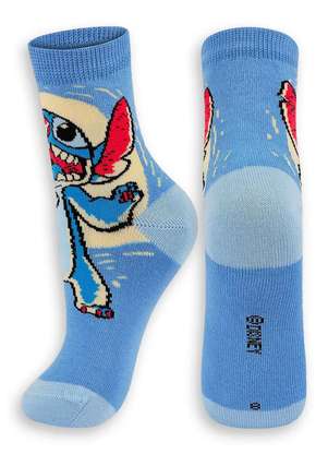 Disney - Meia Infantil Cano Médio Stitch Lupo 2402-006 - DISNEY