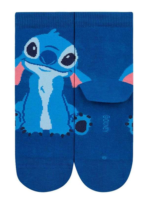 Disney - Meia Infantil Cano Médio Stitch Lupo 2402-006 2770-Azul-Místico 2