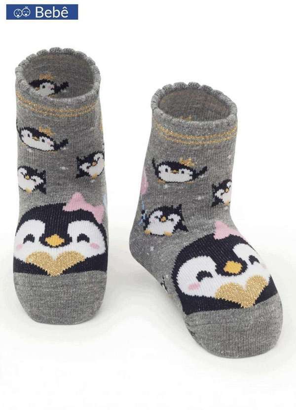 Puket - Meia Puket Bebe 7000 2895/200-Mescla-Escuro