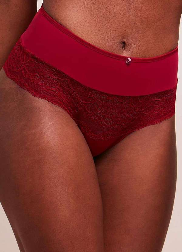 Bonjour - Calcinha Alta Bonjour Ft331120 Div-Vermelho-Divino