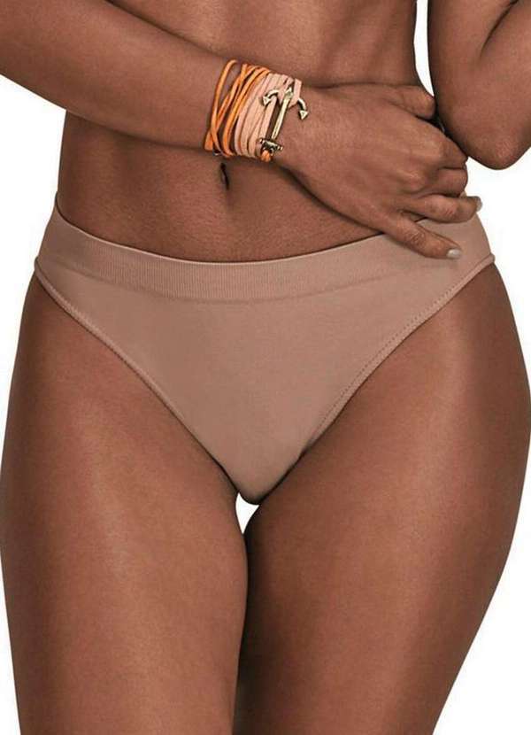 Demillus - Calcinha Alta Ultraleve Demillus 56300 55-Bege-Rosado