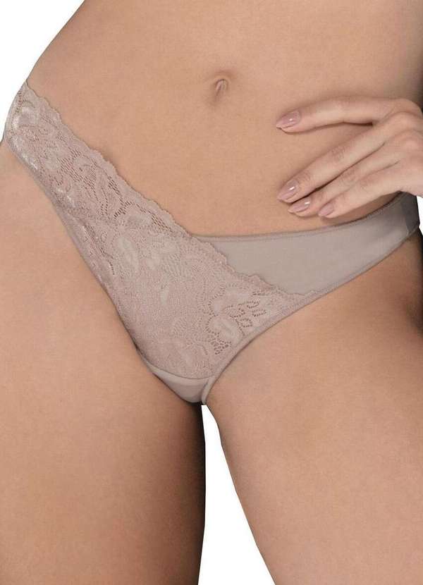 Demillus - Calcinha Biquíni Bastille Demillus 53355 55-Bege-Rosado