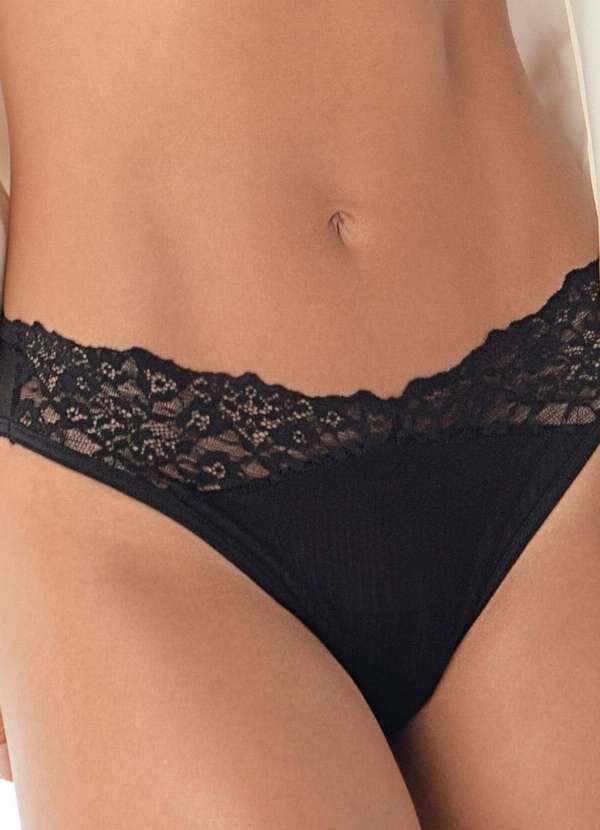 Demillus - Calcinha Biquíni Nupcial Demillus 53105 27-Preto