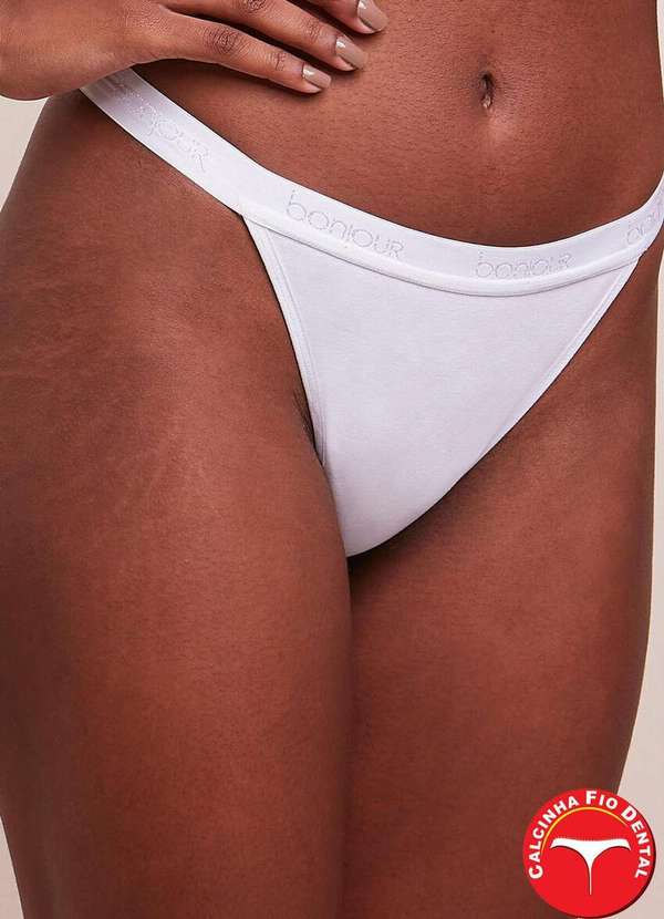 Bonjour - Calcinha Fio Dental Bonjour Ft37200 Brc-Branco 2
