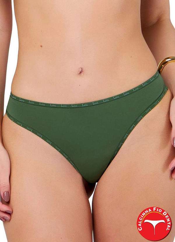 Love Secret - Calcinha Fio Dental Love Secret 838202 086-Verde-Militar 2