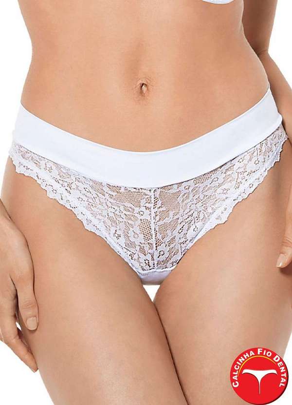 Demillus - Calcinha Fio Dental Vanille Demillus 51042 20-Branco 2