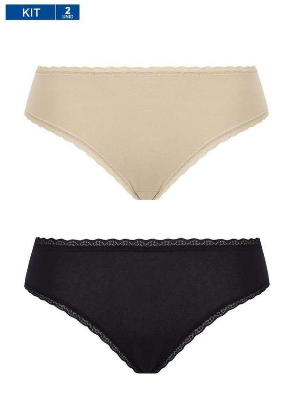 Lupo - Kit/2 Calcinha Loba 40357-088 0910-Natural-Peach/Preto
