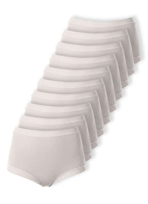 Demillus - Kit com 10 Calcinhas Alta Bourbon Demillus 26406 Branco