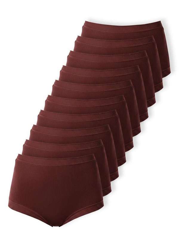 Demillus - Kit com 10 Calcinhas Alta Bourbon Demillus 26406 Vinho