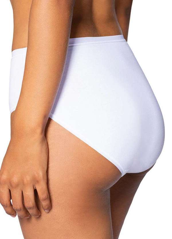Lupo - Kit com 10 Calcinhas Alta Loba 40351-001 Plus Size Branco 3
