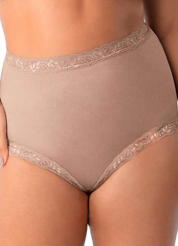 Demillus - Kit com 10 Calcinhas Alta Safira Demillus 57330 Bege-Preto 2