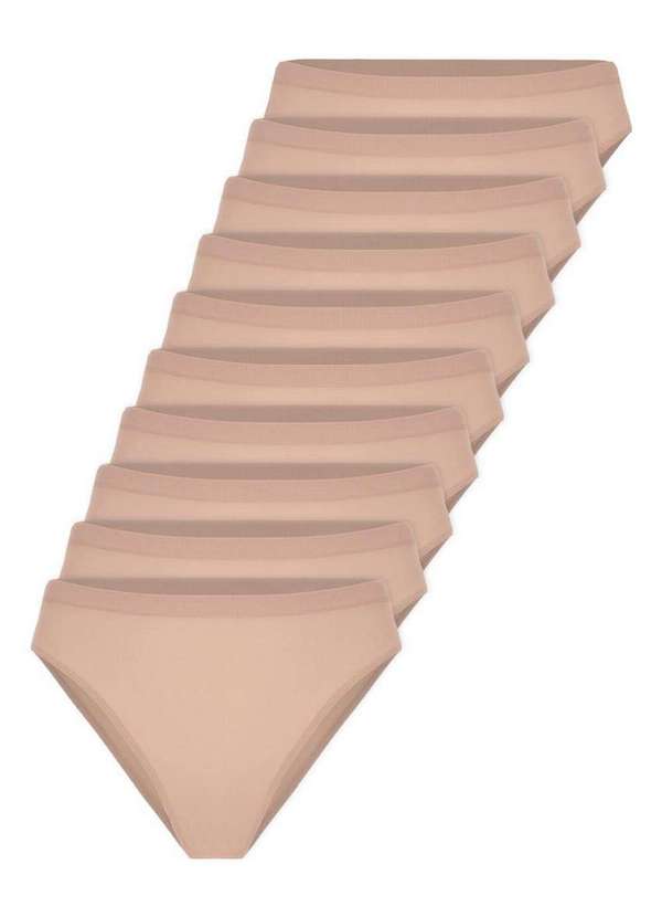 Trifil - Kit com 10 Calcinhas Alta Trifil 1971 Macadâmia