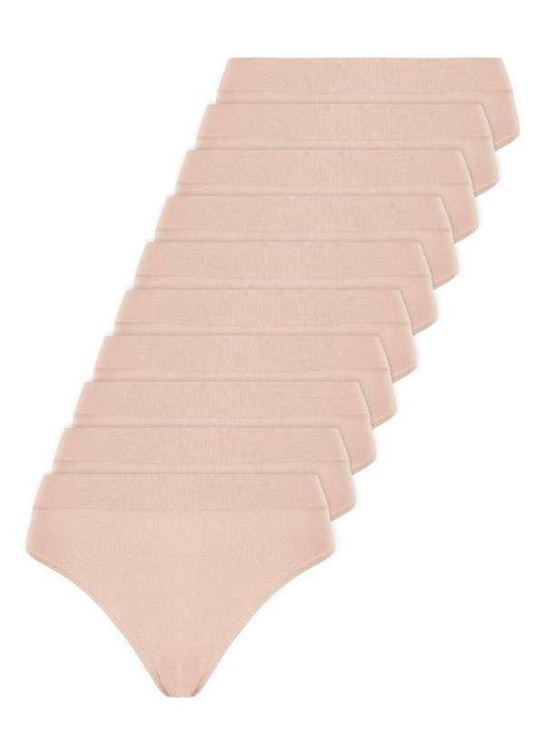 Lupo - Kit com 10 Calcinhas Básica Biquíni Loba 40300-001 Natural