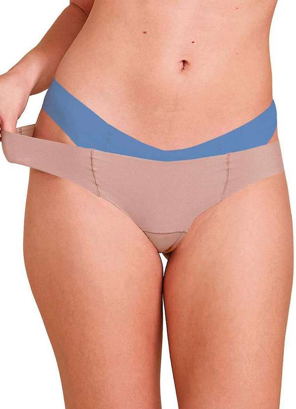Bonjour - Kit com 10 Calcinhas Biquíni Bonjour K0860 Bege-Camurca-Azul-Ivy 2