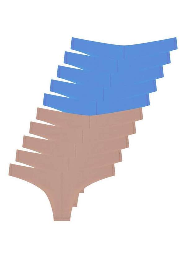 Bonjour - Kit com 10 Calcinhas Biquíni Bonjour K0860 Bege-Camurca-Azul-Ivy 3