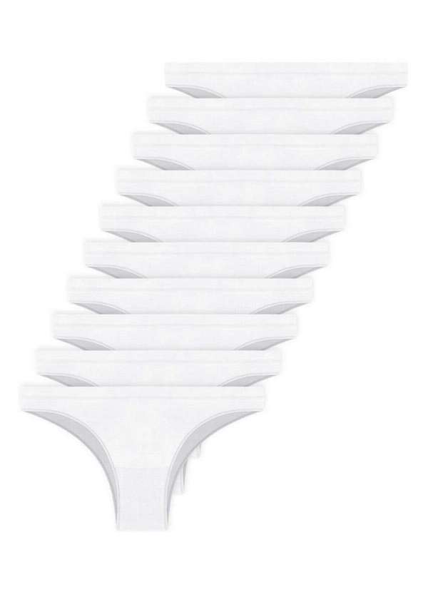 Hope - Kit com 10 Calcinhas Biquíni Hope S35220 Branco