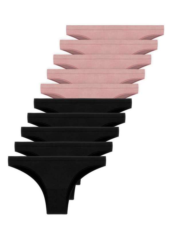 Hope - Kit com 10 Calcinhas Biquíni Hope S35220 Preto-Cinza-Luar