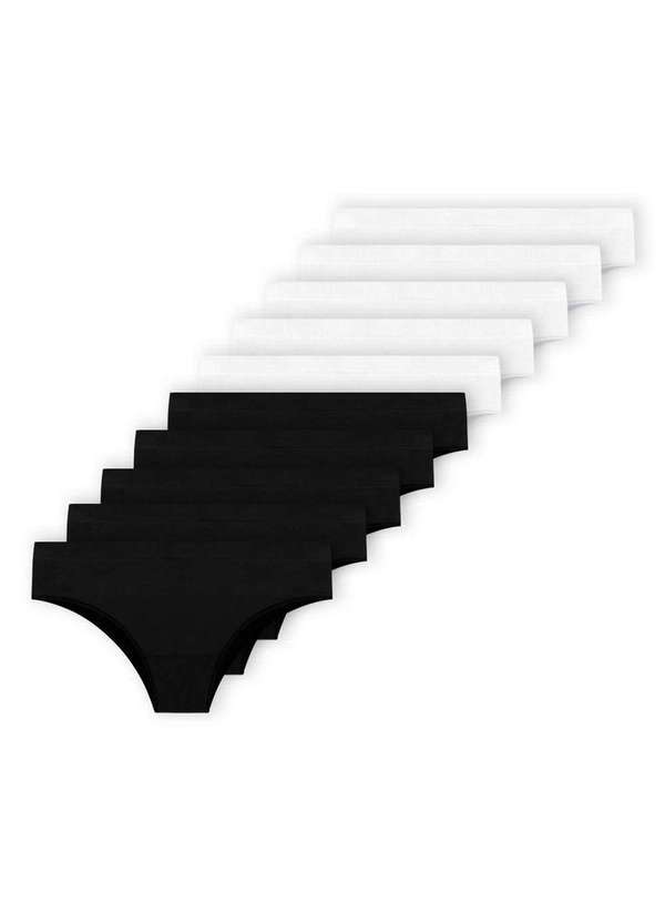 Hope - Kit com 10 Calcinhas Biquíni Hope S38020 Preto-Branco