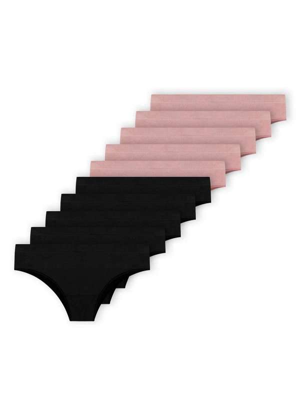 Hope - Kit com 10 Calcinhas Biquíni Hope S38020 Preto-Cinza-Luar