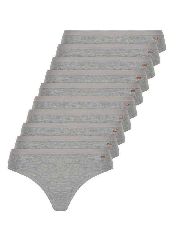 Lupo - Kit com 10 Calcinhas Biquíni Loba 40353-001 Cinza