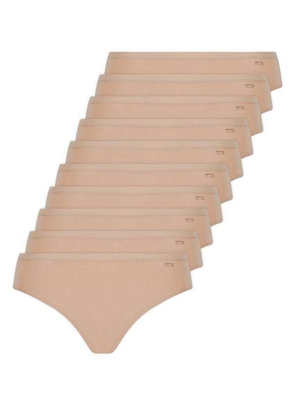 Lupo - Kit com 10 Calcinhas Biquíni Loba 40353-001 Natural