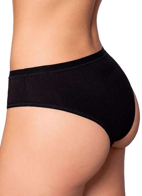 Lupo - Kit com 10 Calcinhas Biquiní Loba 40353-001 Plus Size Preto-Branco 3