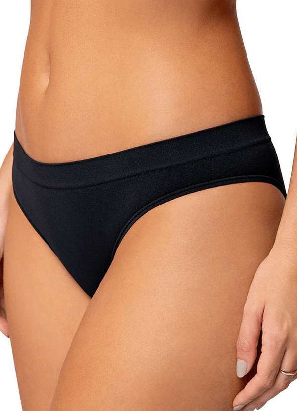 Lupo - Kit com 10 Calcinhas Biquíni Loba 40400-001 Preto-Natural 2