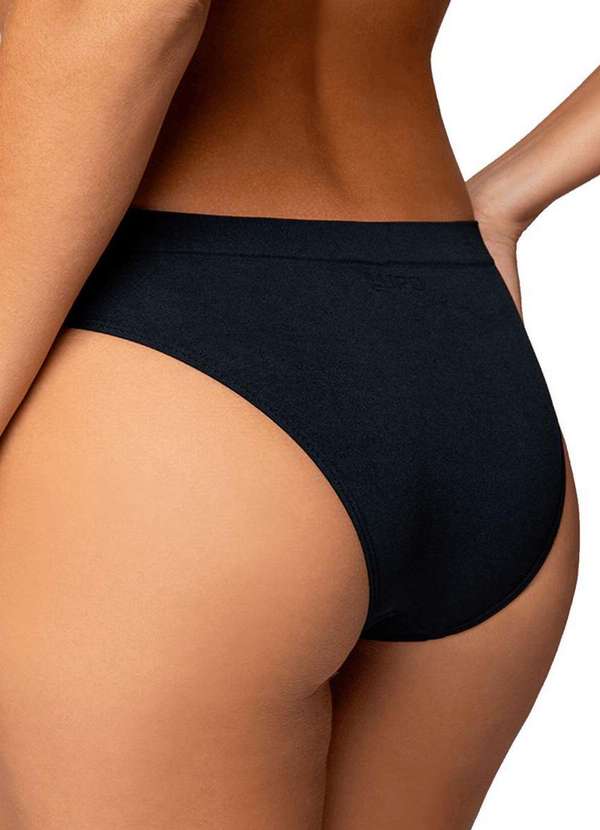 Lupo - Kit com 10 Calcinhas Biquíni Loba 40400-001 Preto-Natural 3