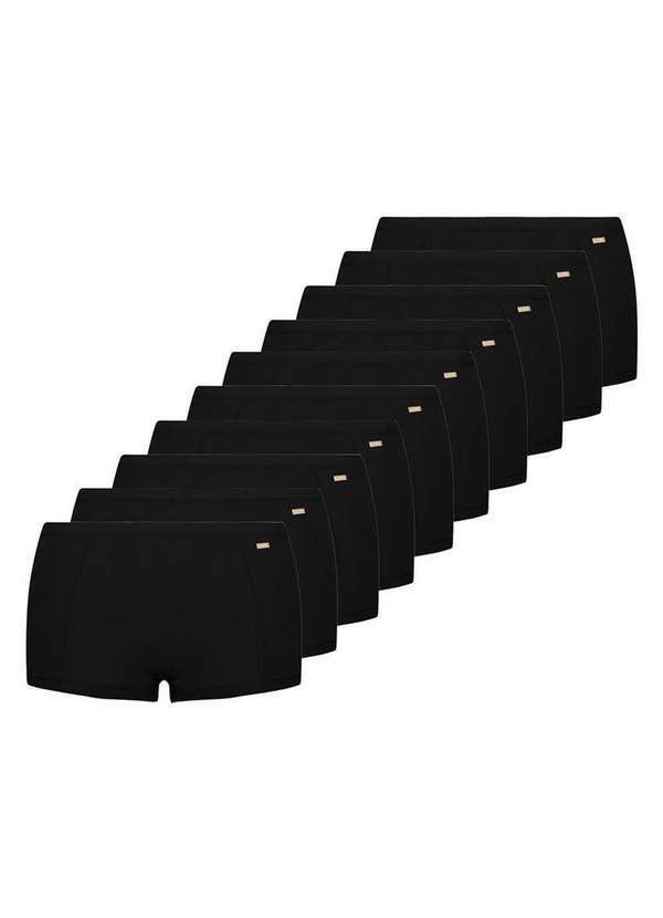 Lupo - Kit com 10 Calcinhas Boxer Loba 40356-001 Preto