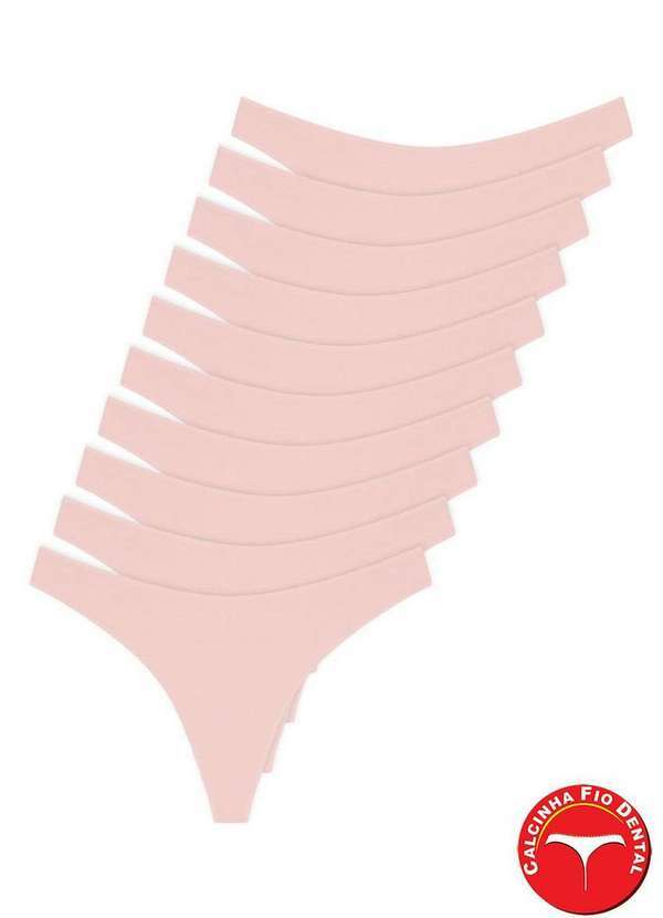 Hope - Kit com 10 Calcinhas Fio Dental Hope 37840 Bege-Ballet