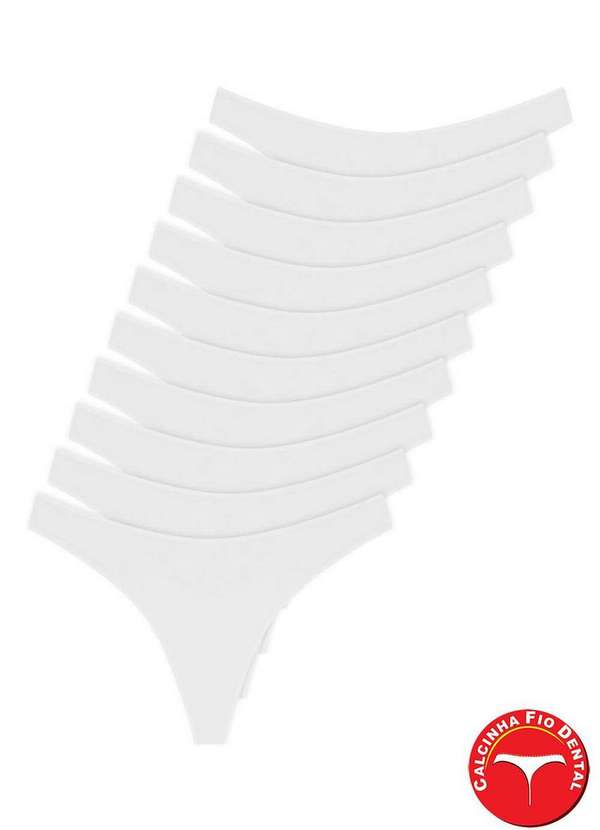 Hope - Kit com 10 Calcinhas Fio Dental Hope 37840 Branco