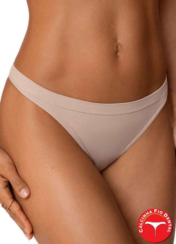 Lupo - Kit com 10 Calcinhas Fio Dental Loba 40600-001 Natural 3