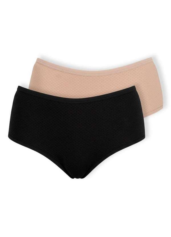 Dilady - Kit com 2 Calcinhas Alta Dilady 203201 Preto-Chocolate