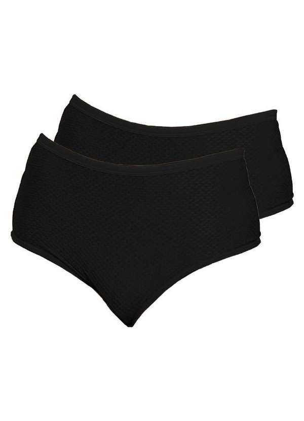 Dilady - Kit com 2 Calcinhas Alta Dilady 203201 Preto