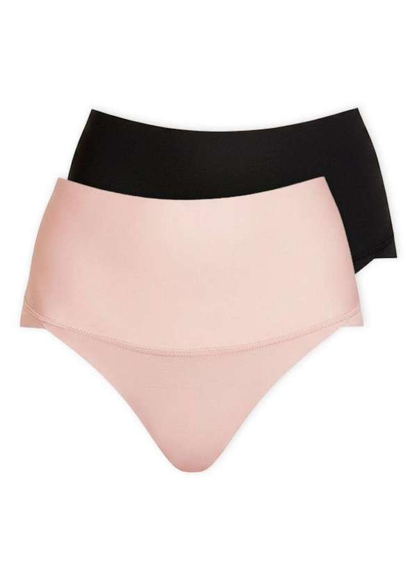 Hope - Kit com 2 Calcinhas Alta Hope 330850 Bege-Ballet-Preto